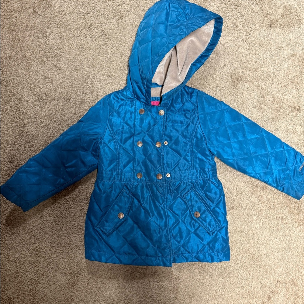 London Fog Girls Blue Quilted Kids Jacket 4T